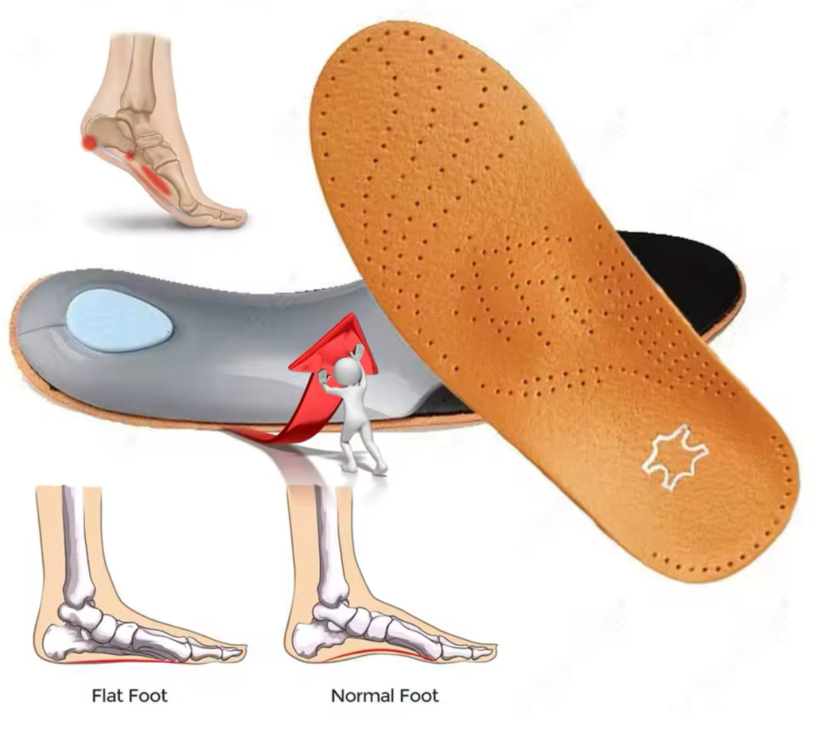 Leather orthopedic insole